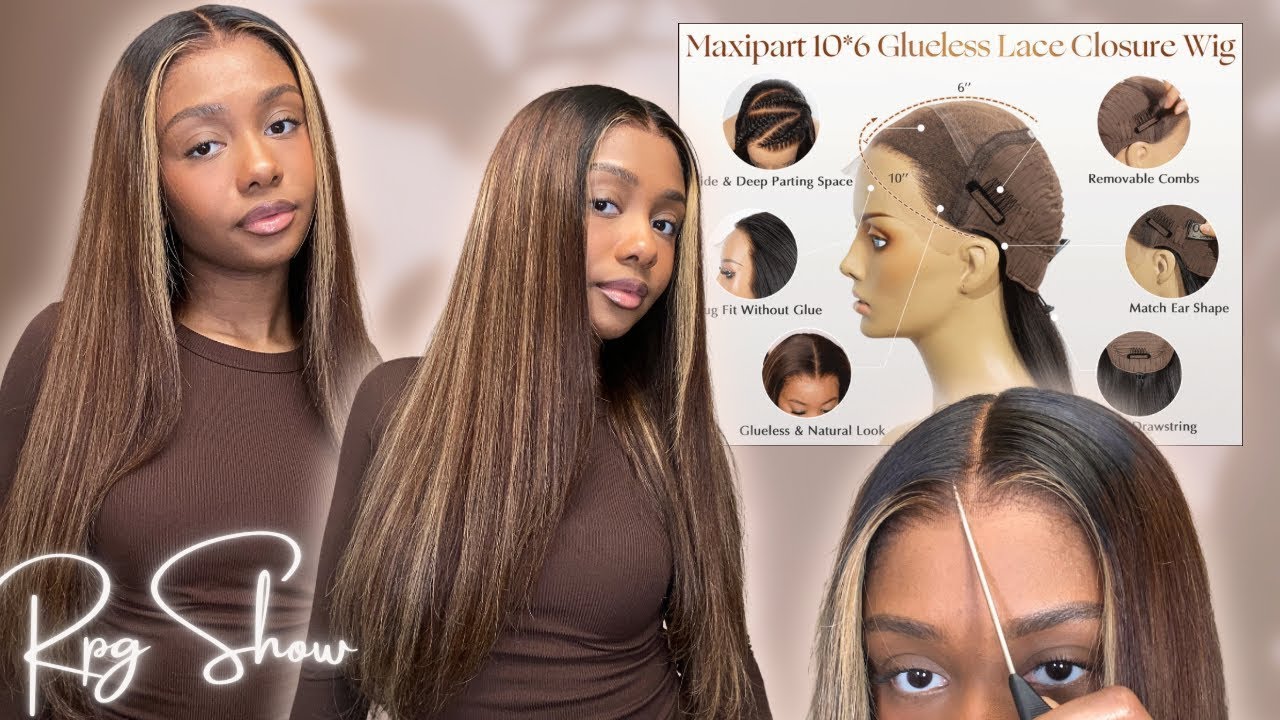 Straight Layered Blonde Face Framing Highlights Glueless Wig | 3D GLUELESS MAX | RPGSHOW