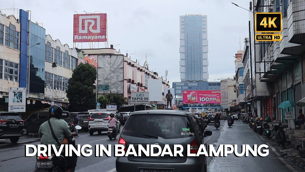 DRIVING IN INDONESIA 🇮🇩 4K || Driving Downtown Bandar Lampung #driving