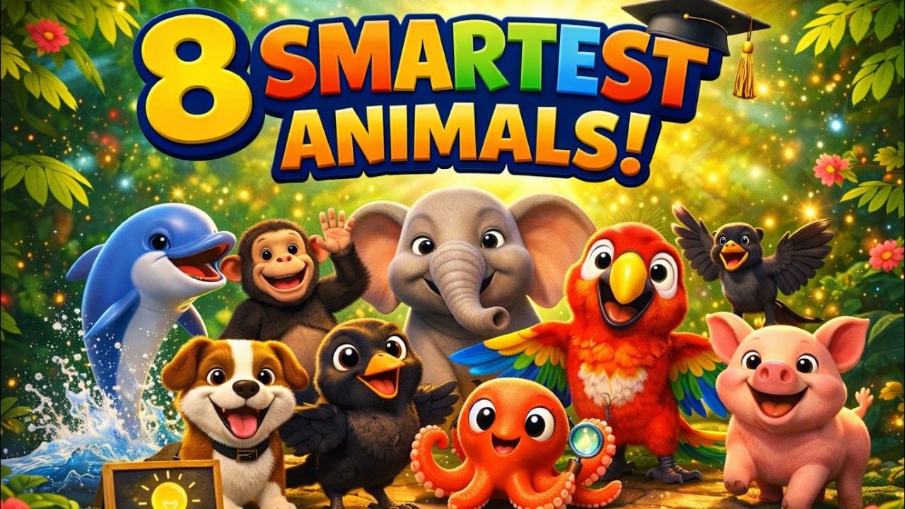 8 Super Smart Animals That Will Surprise You! 🐬🐘| Fun Learning for Kids