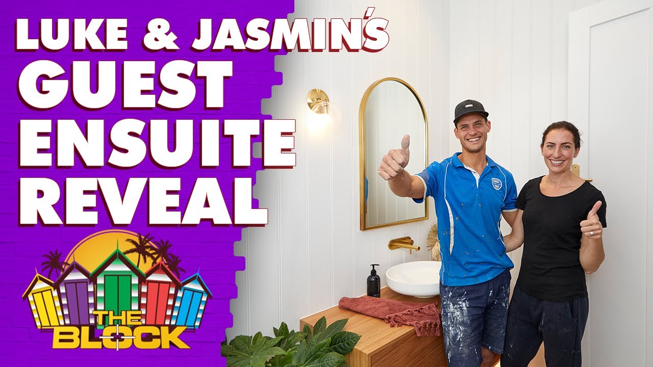 Luke and Jasmin's Guest Ensuite revealed | The Block 2020