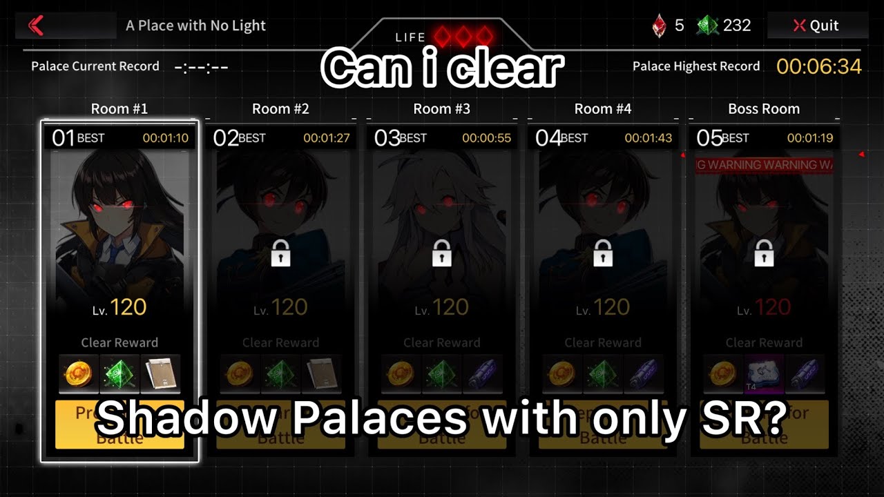 Can i clear Shadow palaces with only SR, Palace #3 | CounterSide