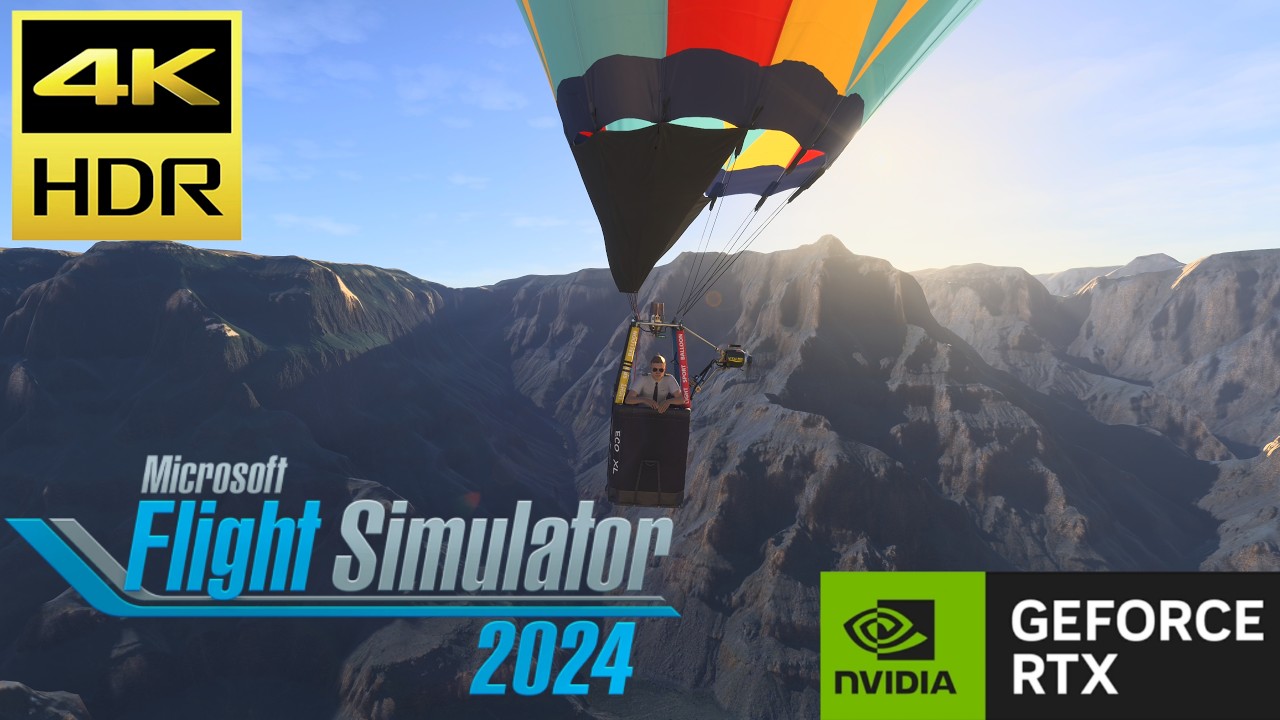 Sunrise Over the Grand Canyon | Hot Air Balloon Ride in MFS 2024 4K HDR RTX