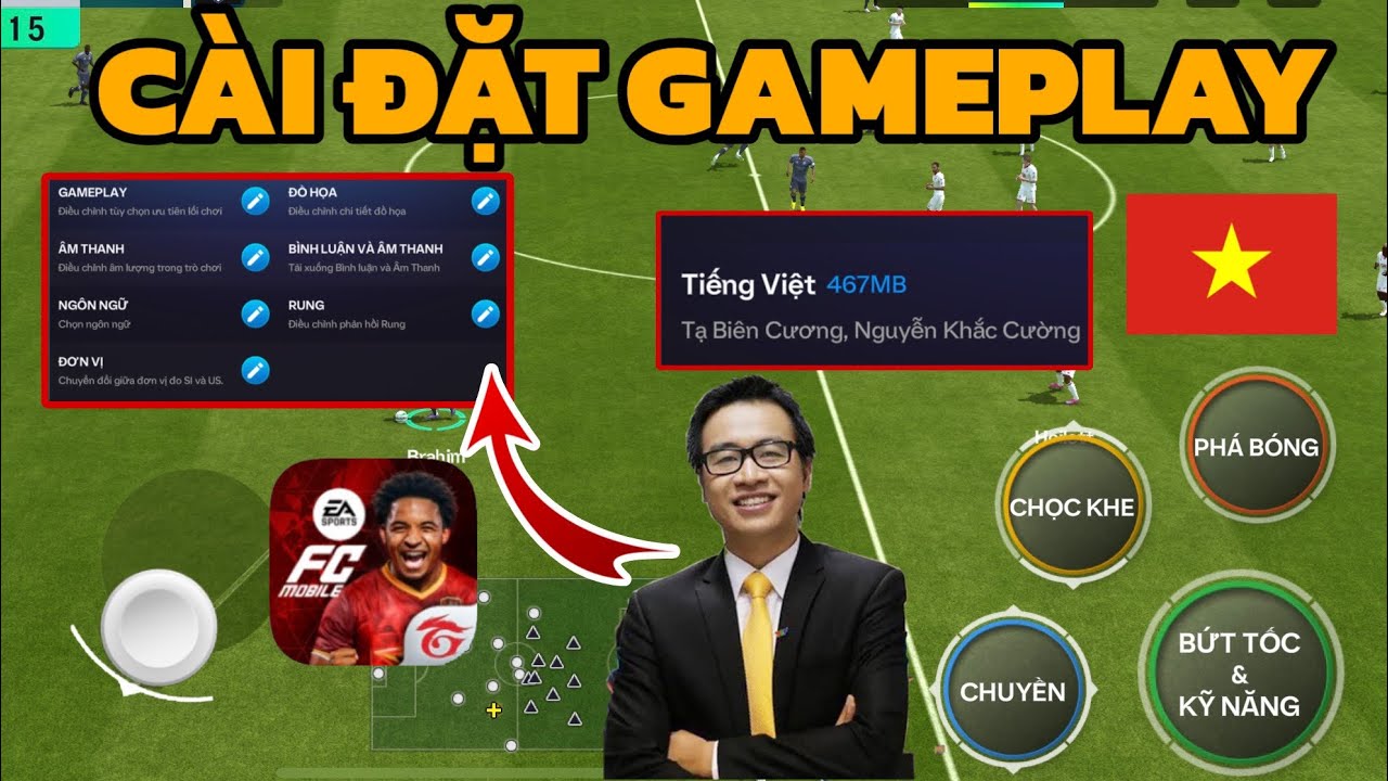 HƯỚNG DẪN CÀI ĐẶT GAMEPLAY, NÚT ĐIỀU KHIỂN, BÌNH LUẬN TIẾNG VIỆT… TRONG GAME FC MOBILE VIỆT NAM 🇻🇳🇻🇳