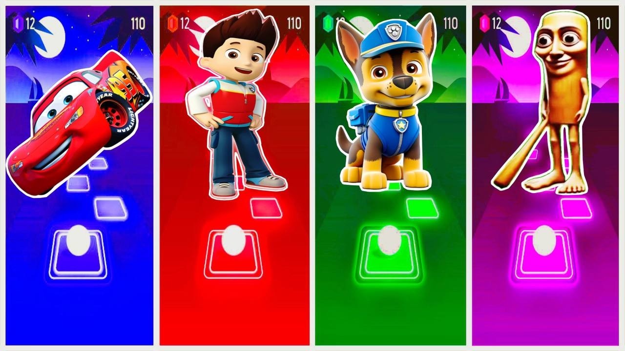 Tiles Hop Perfect Run Lightning McQueen & Paw Patrol