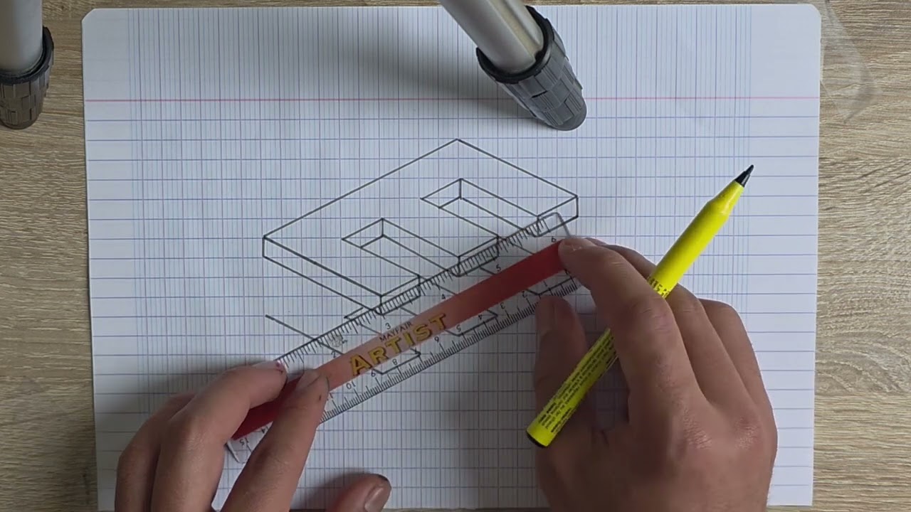 How to draw 3D letter E #3d #drawing 