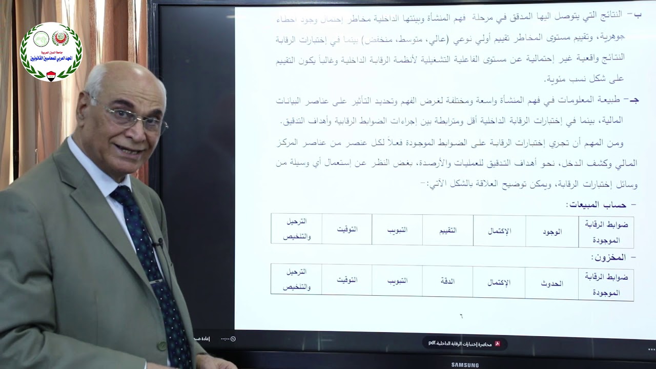 اختبارات الرقابة الداخلية / د. صلاح نوري | المعهد العربي للمحاسبين القانونيين