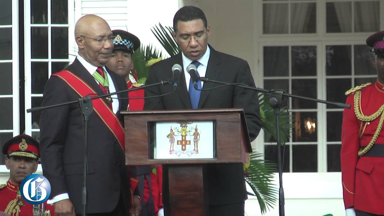 Sights, sounds, scenes and a blunder: Holness sworn in as PM