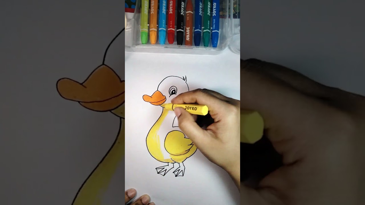 mewarnai bebek 🦆#drawing #shortsvideo
