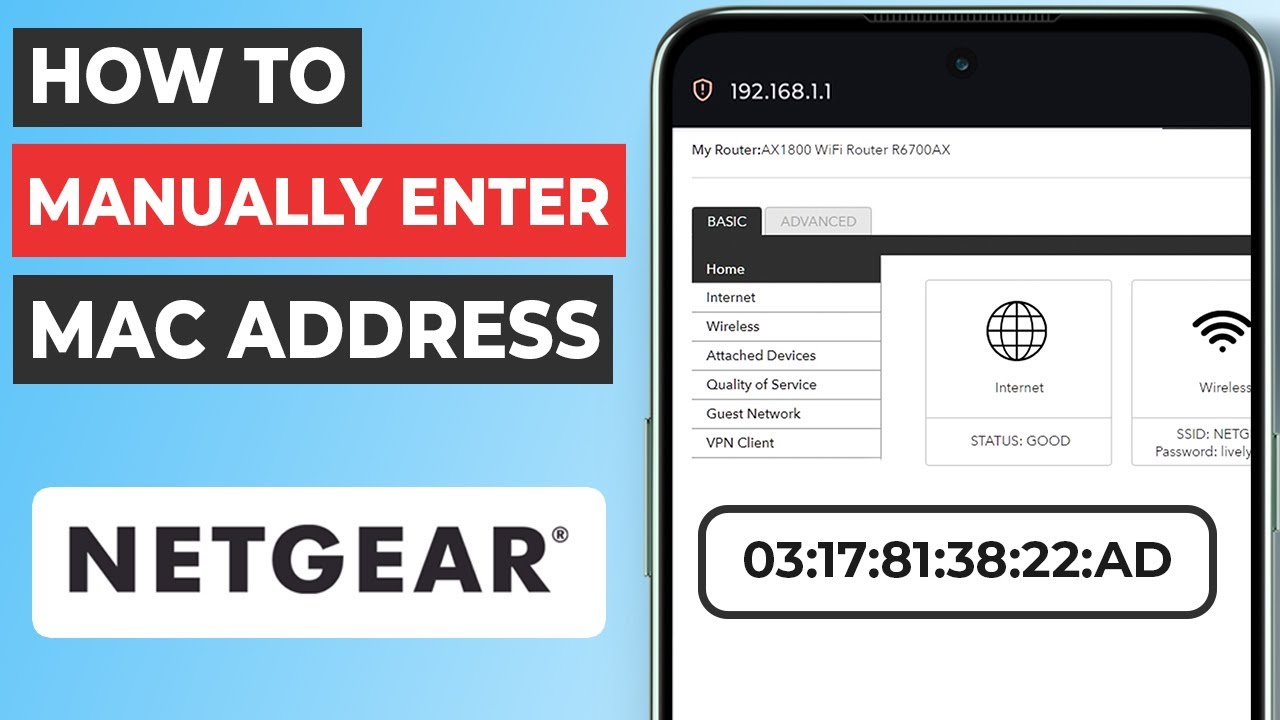 ✅ Как изменить MAC-адрес на маршрутизаторе NETGEAR через телефон | Ручная настройка MAC-адреса, в...