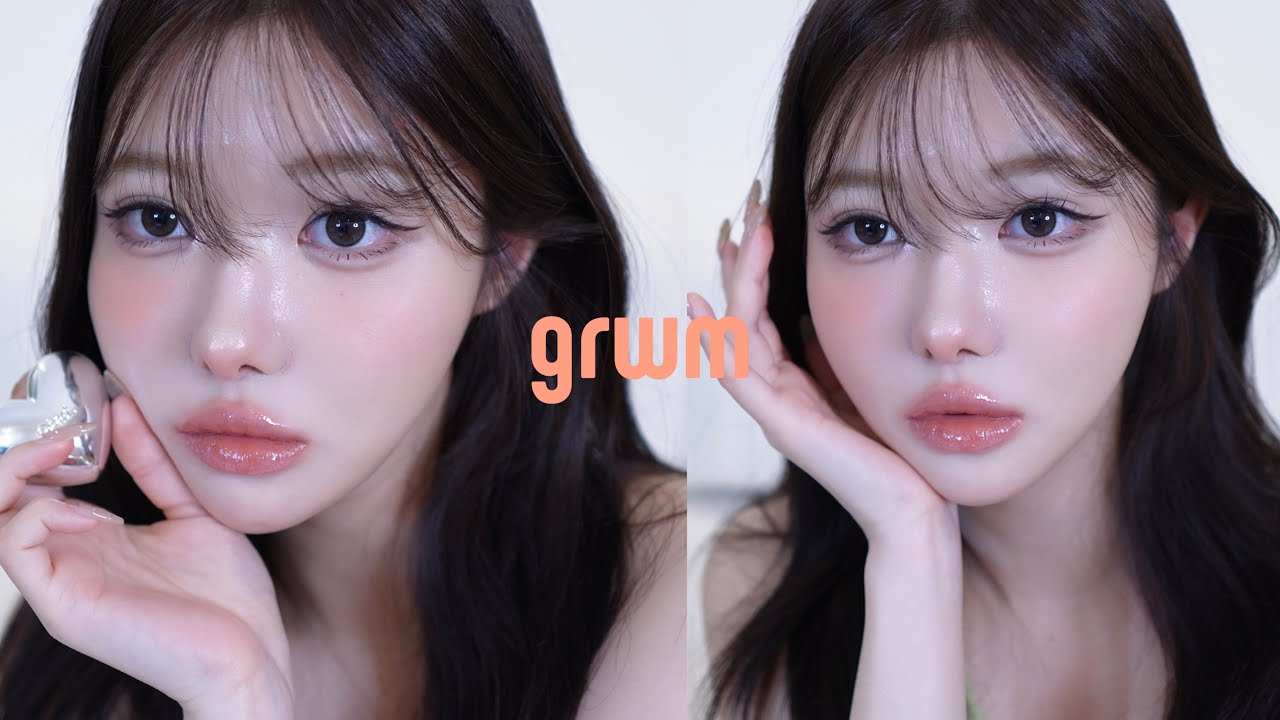 GRWM🩵💧最近お気に入りのちゅるちゅるファンデ🤝🏻ベージュメイクする🍊