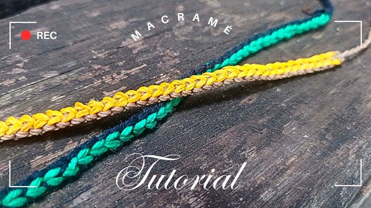 DIY- PULSERA DE HILO ✨ NUDO PLANO y CADENAS #tutorialmacrame