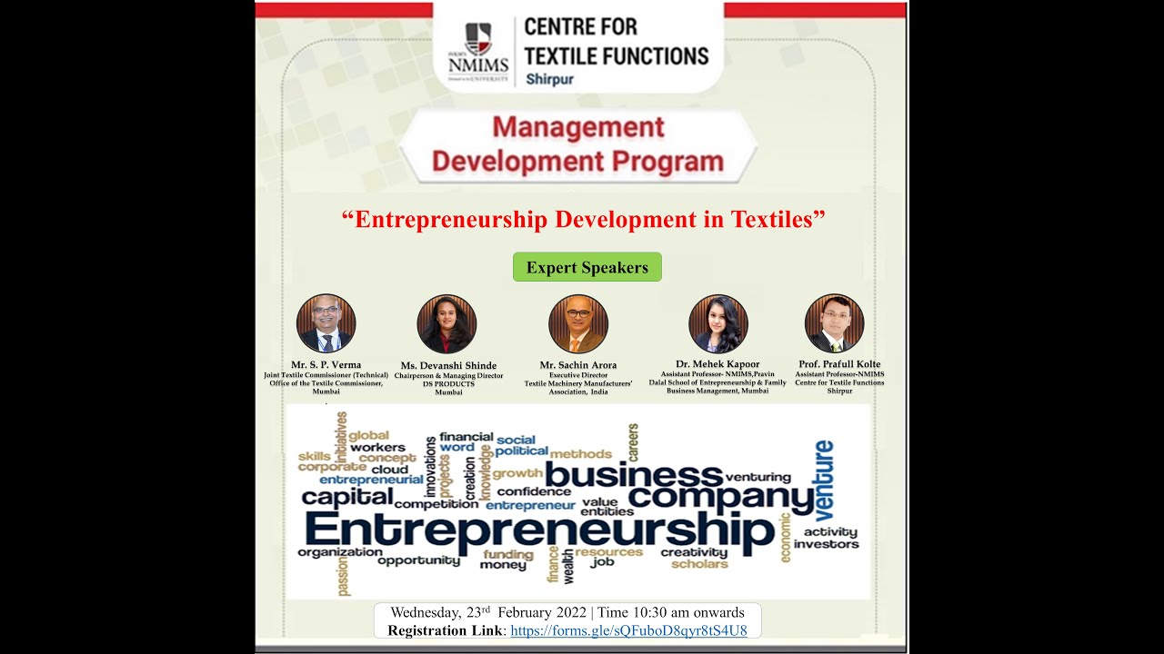 Entrepreneurship Development in Textiles- 5th MDP