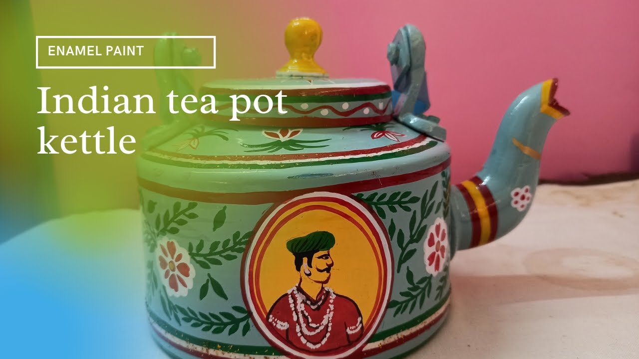 PAINTING ON KETTLE | INDIAN TEA POAT | OIL PAINTING  #oil_painting #oil_painting_kettle