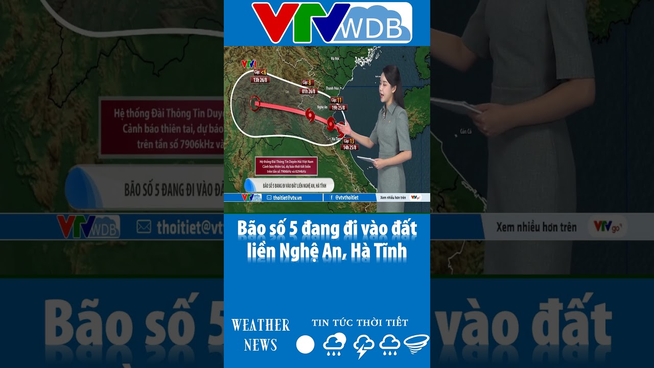 B&atilde;o số 5 đang đi v&agrave;o đất liền Nghệ An, H&agrave; Tĩnh | VTVWDB