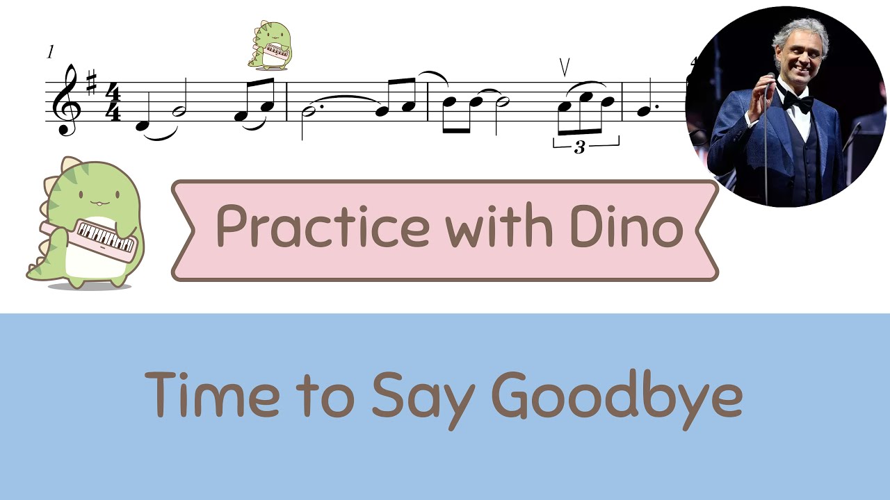 Time to Say Goodbye (Violin Tutorial | Play along | Playing partner)