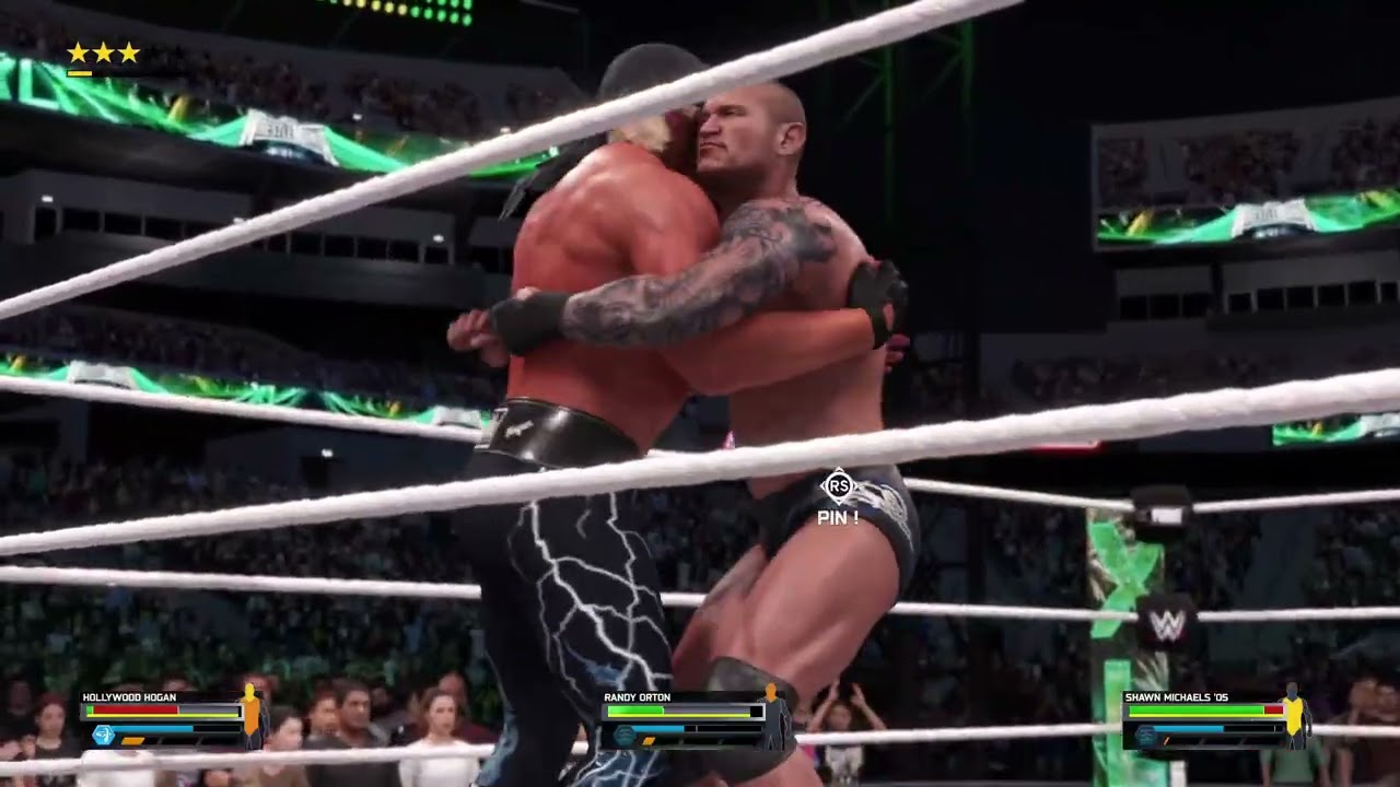 Шон Майклс против Рэнди Ортона против Халка Хогана 🔥 Тройной бой в WWE 2K25 #ytshorts #viralshorts