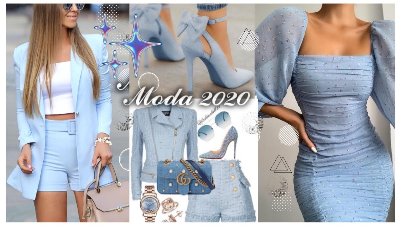 MODA 2020💙 OUTFITS BONITOS COLOR CELESTE💙 TENDENCIAS 2020 OUTFITS 2020 MODA MUJER