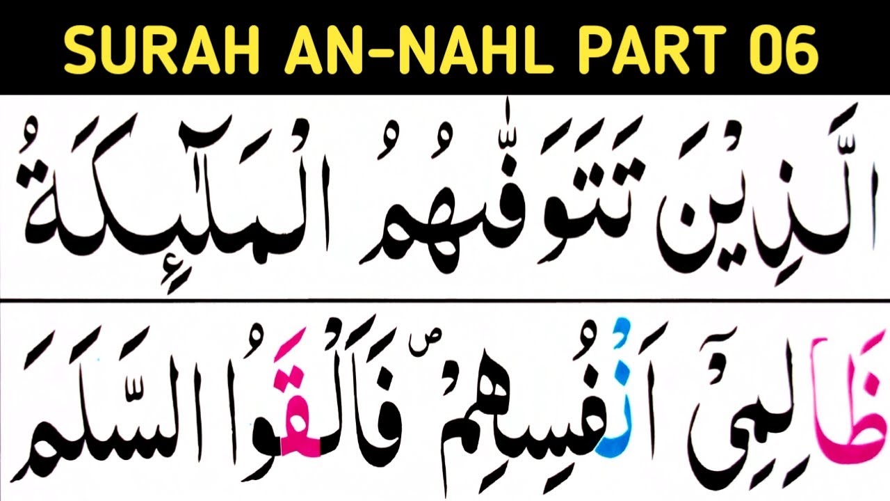 Surah An-Nahl Part 06/verses 28-34/learning vedios/learn Quran easily at home