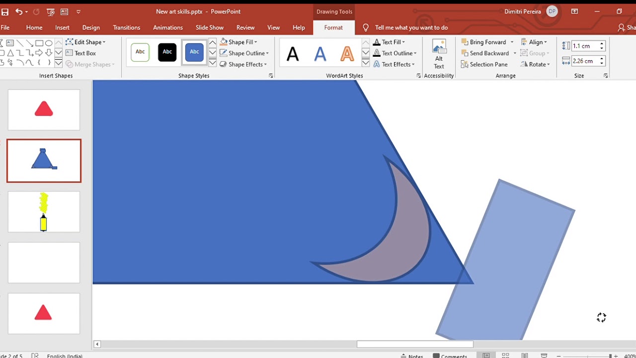 how to make a round edge triangle powerpoint 2019