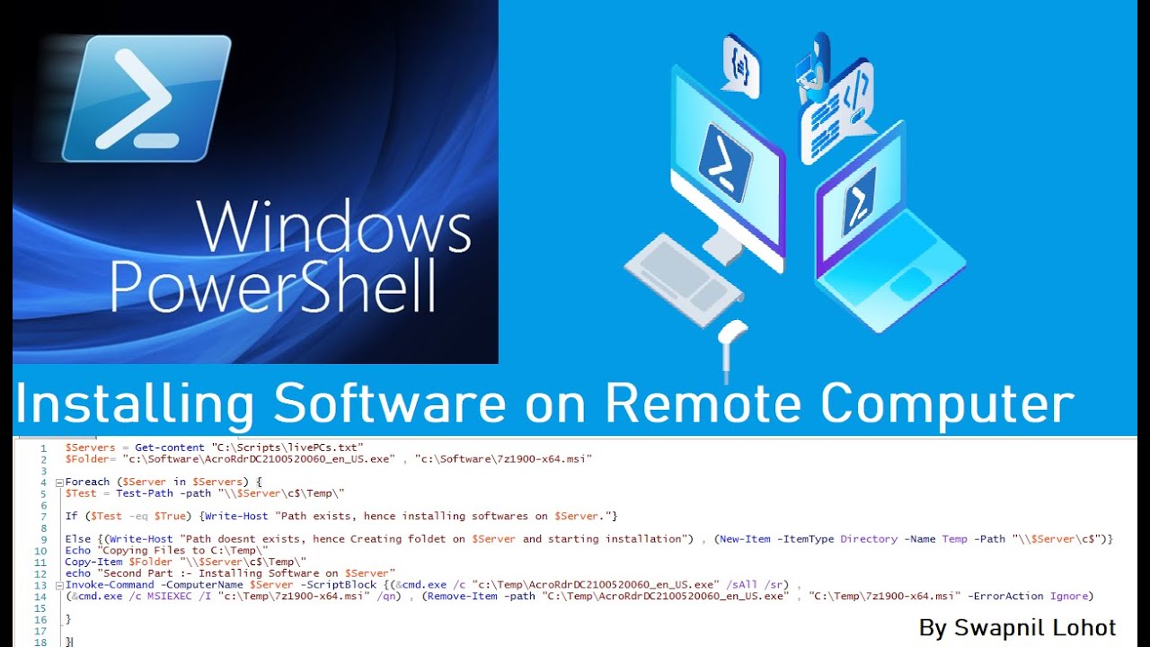 PowerShell Installing software remotely on Multiple Computers