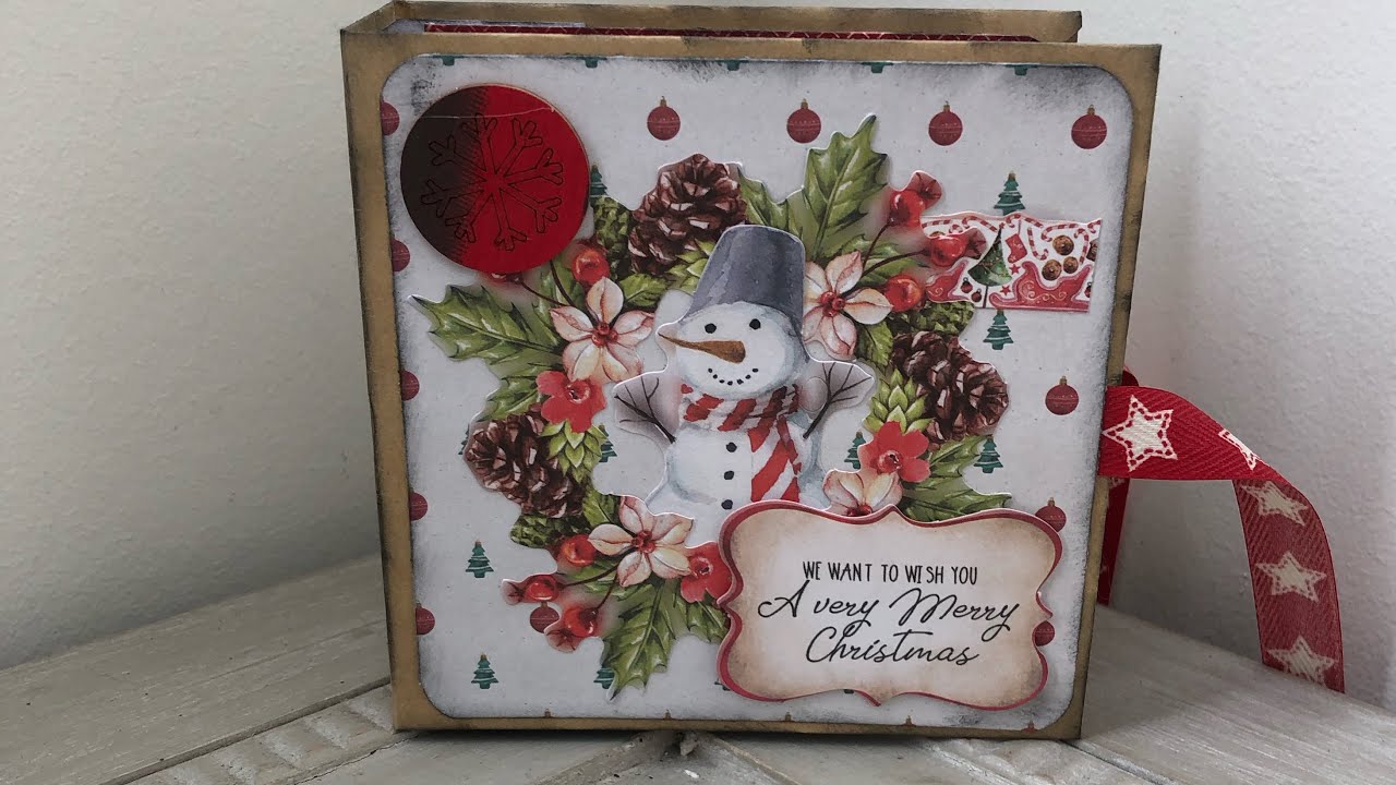tuto mini album facile reliure en U avec le luxe paper block action noel