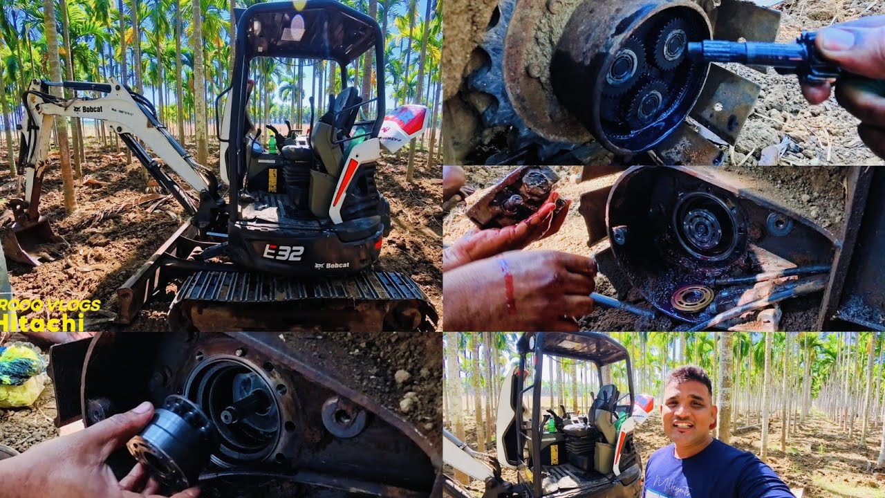 Mini Excavator Bobcat E30 Track Motor Shaft & Pinion Shaft Replacement | Final Drive Repair