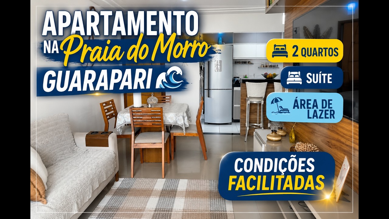 Apartamento na Praia do Morro Guarapari 2 quartos e área de lazer condições facilitadas R$ 760 mil