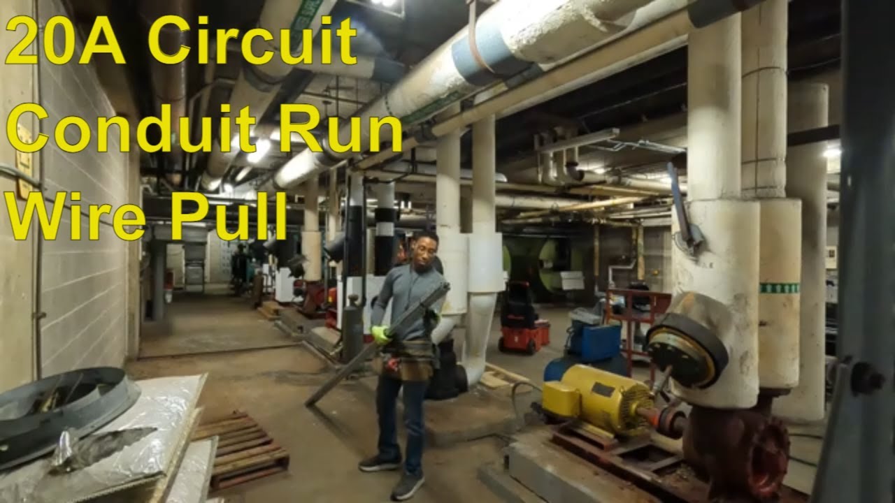 Commercial Electrician Day In the Life: Install 20amp Dedicated Circuit With Conduit And Wire Pull
