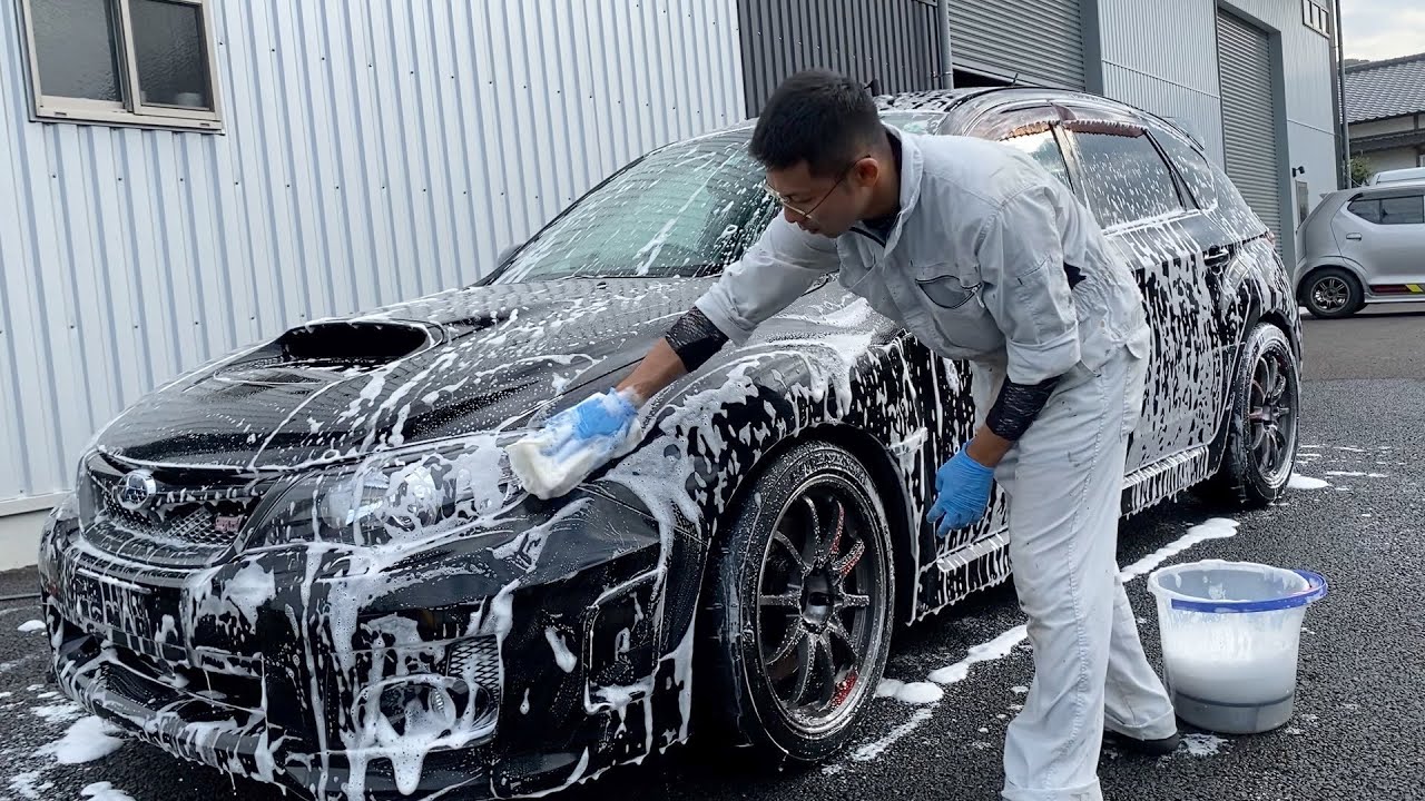 【実質放置車両】超汚い友達のインプを洗車した【シミパラダイス】