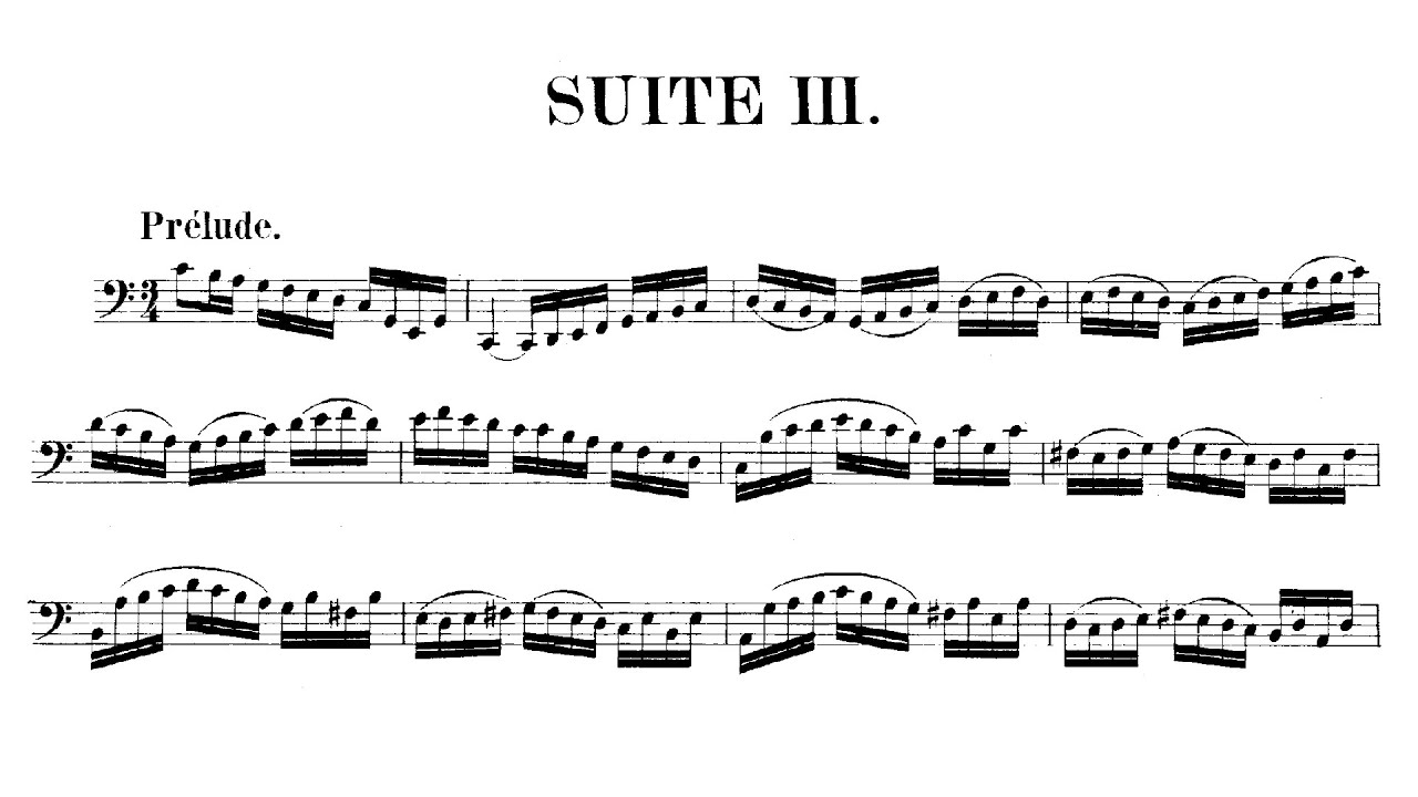 Bach - Cello Suite No. 3 in C Major, BWV 1009 (Score)