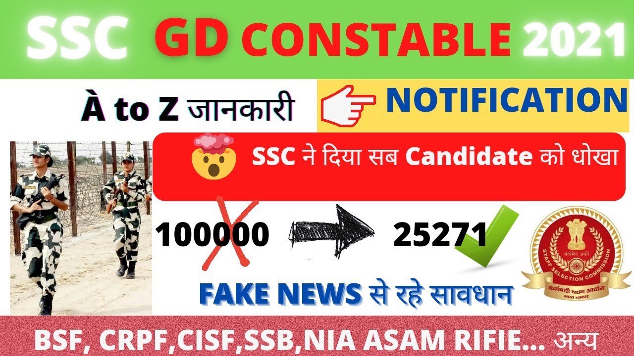 SSC GD Constable 2021 |   Notification Full Details