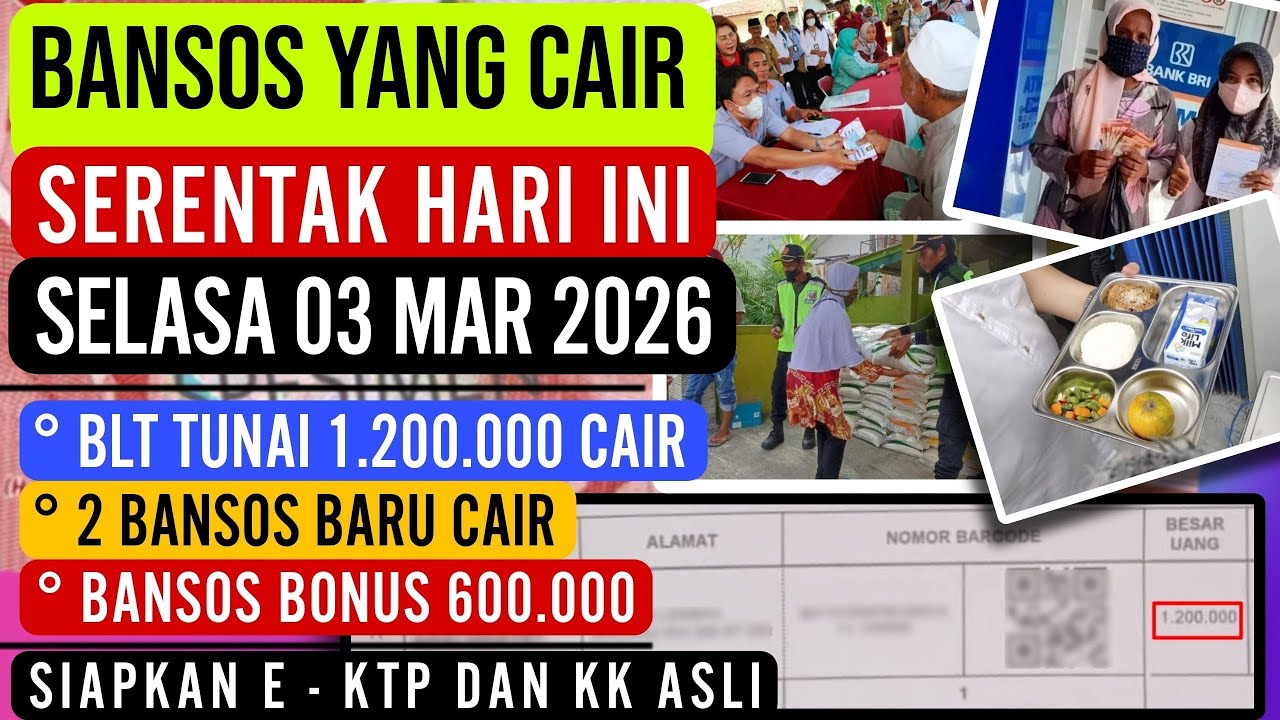 CEK SEKARANG ☑ BANSOS YANG CAIR MERATA HARI INI • BLT TUNAI 1,2 JT • 2 BANSOS BARU • DAN BONUS 600RB