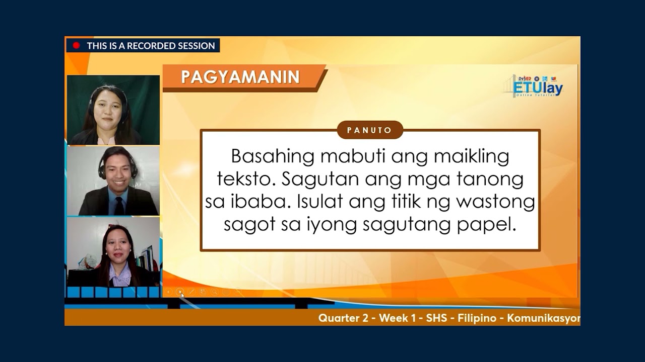 ETULAY SHS KPWP Q2 WEEK1: Wika sa Panayam at Balita sa Radyo at Telebisyon