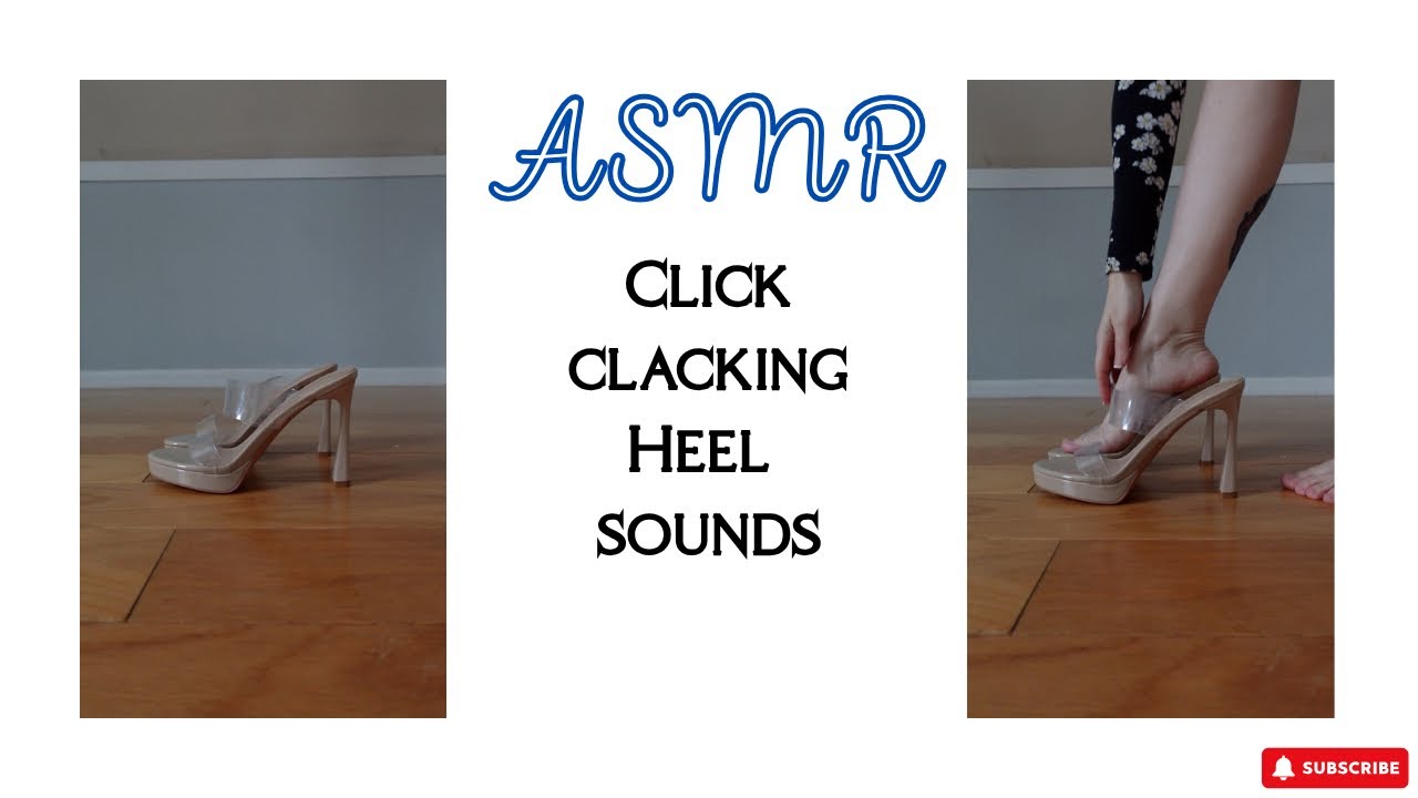 ASMR Walking in Clear Strap Heels | Click-Clack Heel Sounds on Hardwood Floor