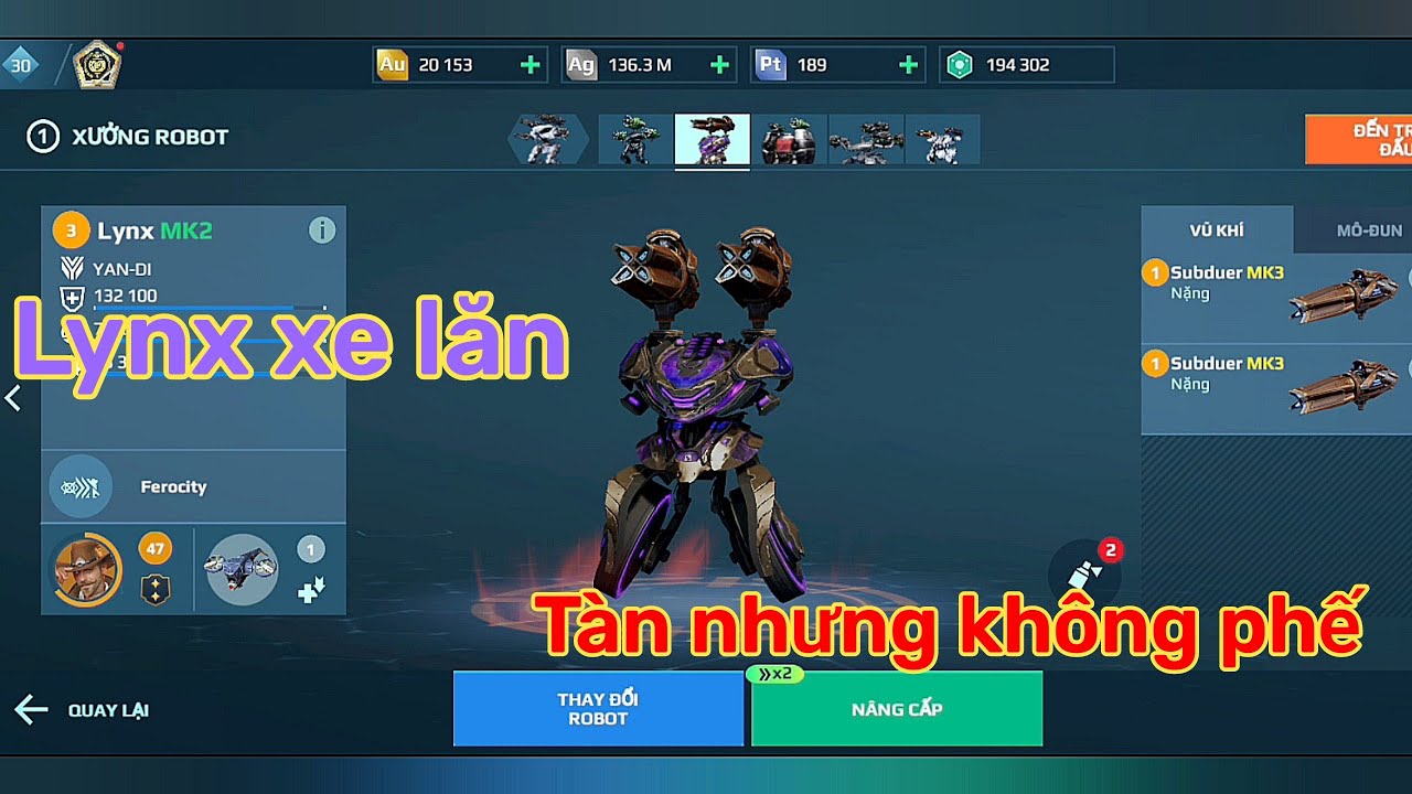 [War Robot] Lynx xe lăn vác súng ổ quay Lynx Subduer quá mạnh