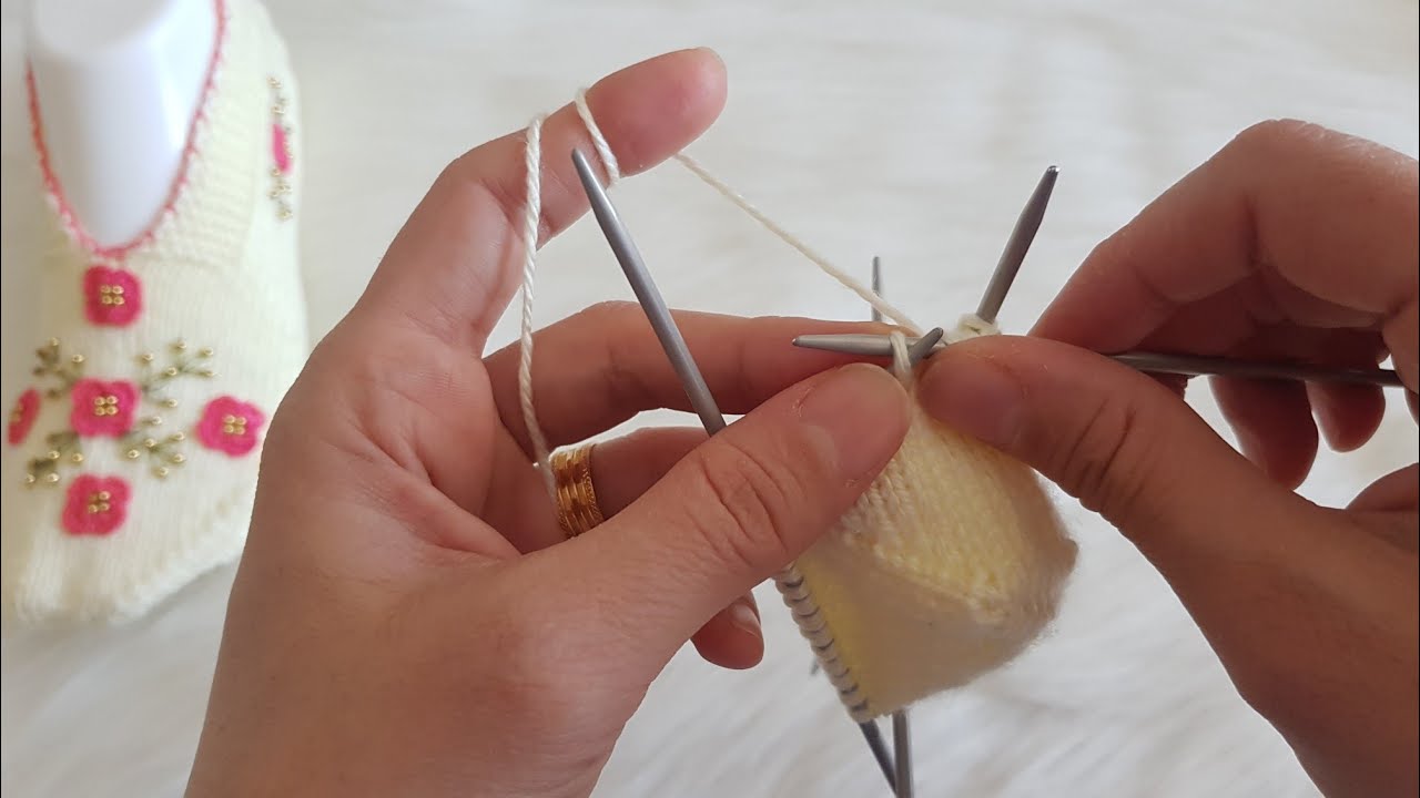 Beş Şiş Çeyizlik Süslemeli Patik Yapımı