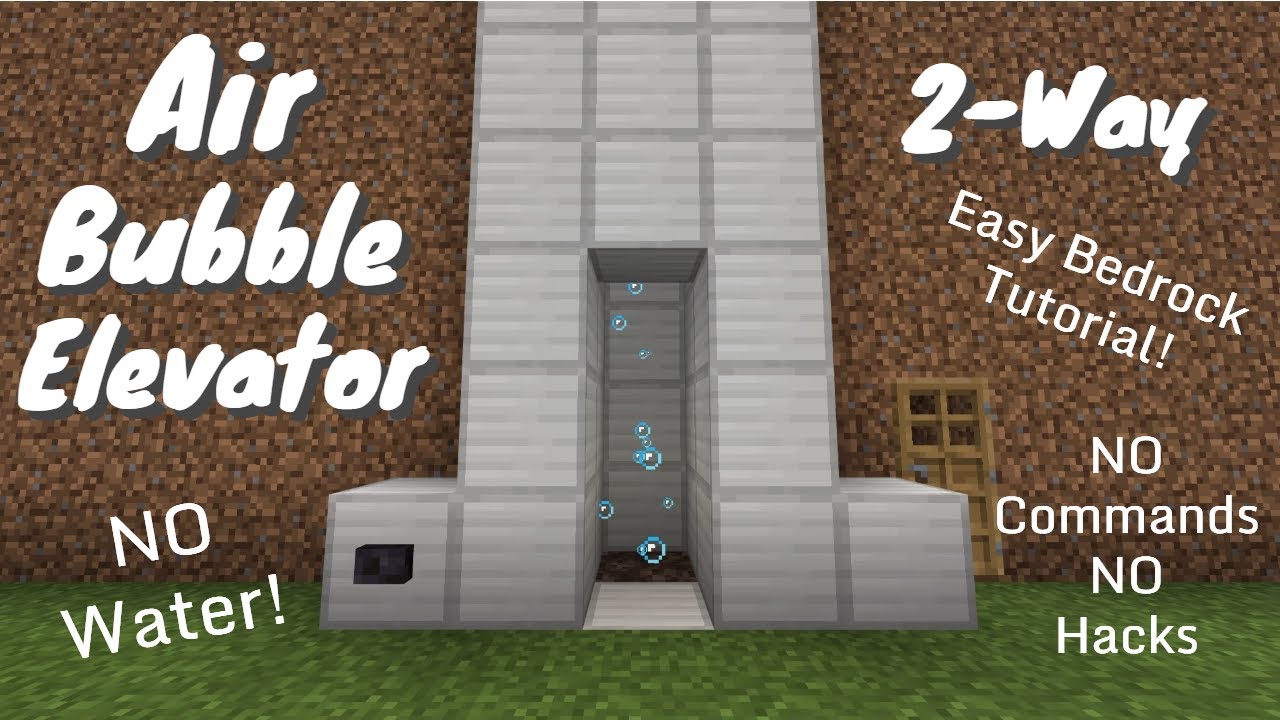 How to make an Air Bubble Elevator that Changes Directions! - Easy Minecraft Bedrock Tutorial