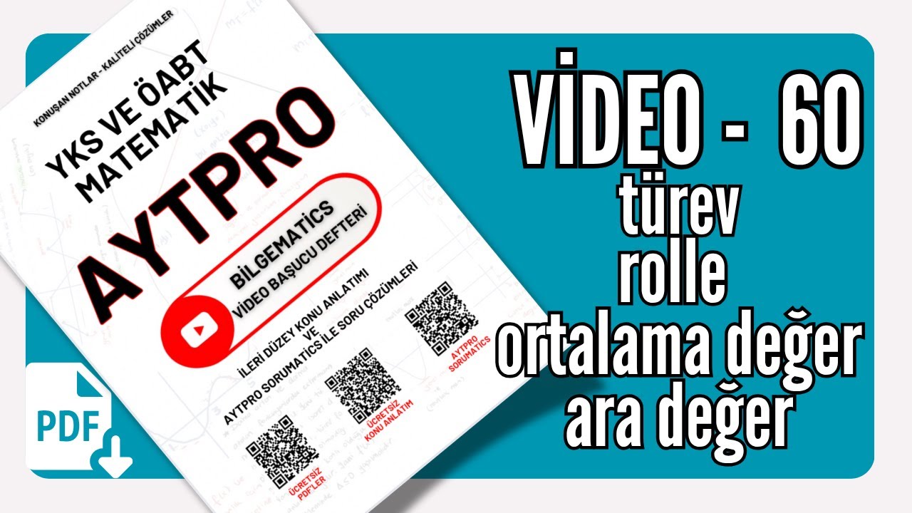 60- ROLLE TEOREMİ - ARA DEĞER TEOREMİ - ORTALAMA DEĞER TEOREMİ