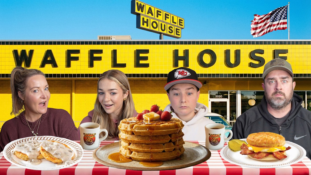 Семья из Новой Зеландии впервые попробовала блюда в Waffle House!
