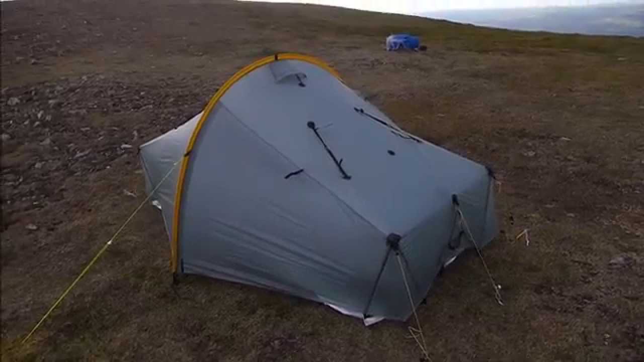 Pitching the Tarptent Scarp 1 Tent on Grasmoor summit. Wild Camping in the Lake District.
