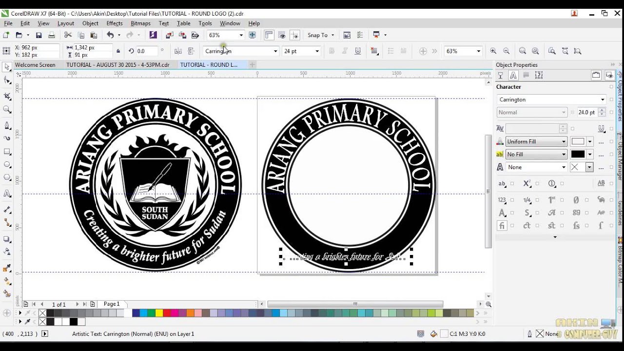 CorelDraw X7- How to design finest Round Logo | Download latest CorelDraw (2023 Update)