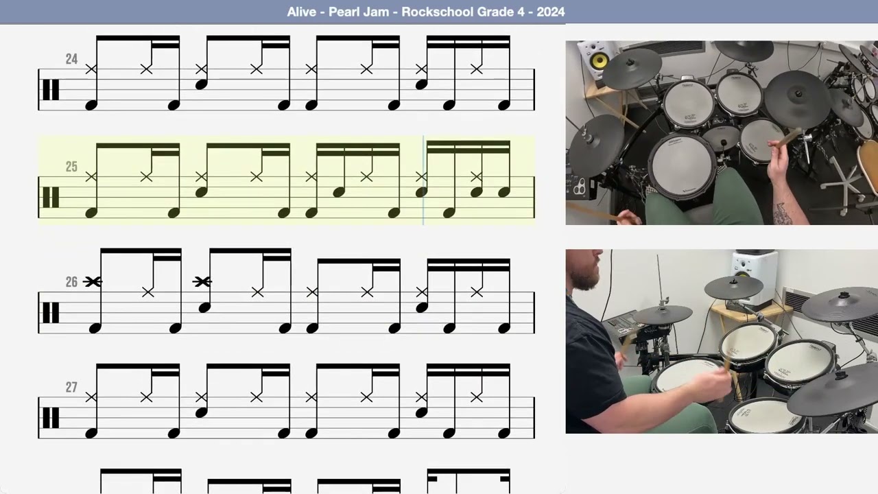 🥁 Alive   Pearl Jam   Rockschool Grade 4   2024