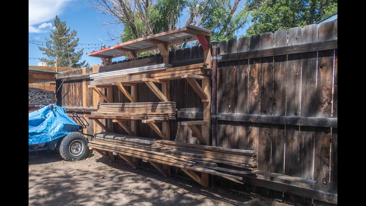 Outdoor Lumber Rack Made from Reclaimed Wood