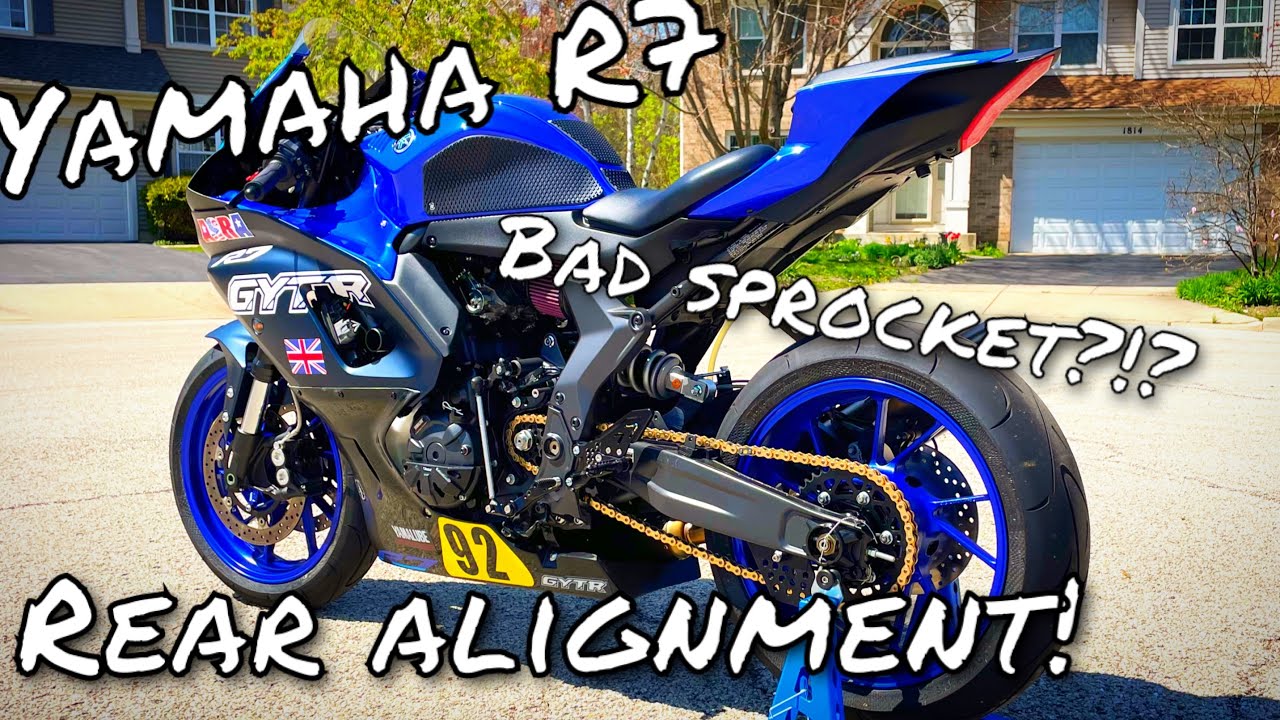 Yamaha R7 - Rear Wheel ALIGNMENT checks - WRONG SPROCKETS!!