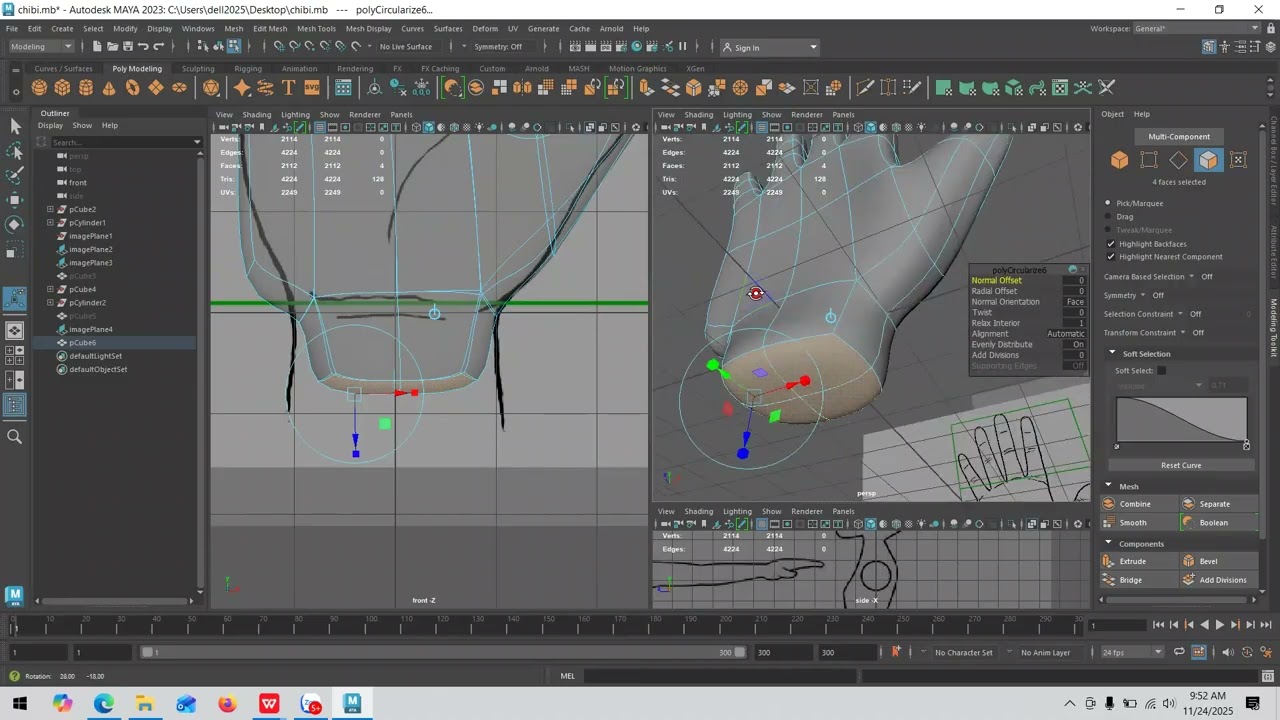 Vẽ tay bằng maya 3D  - chibi P3