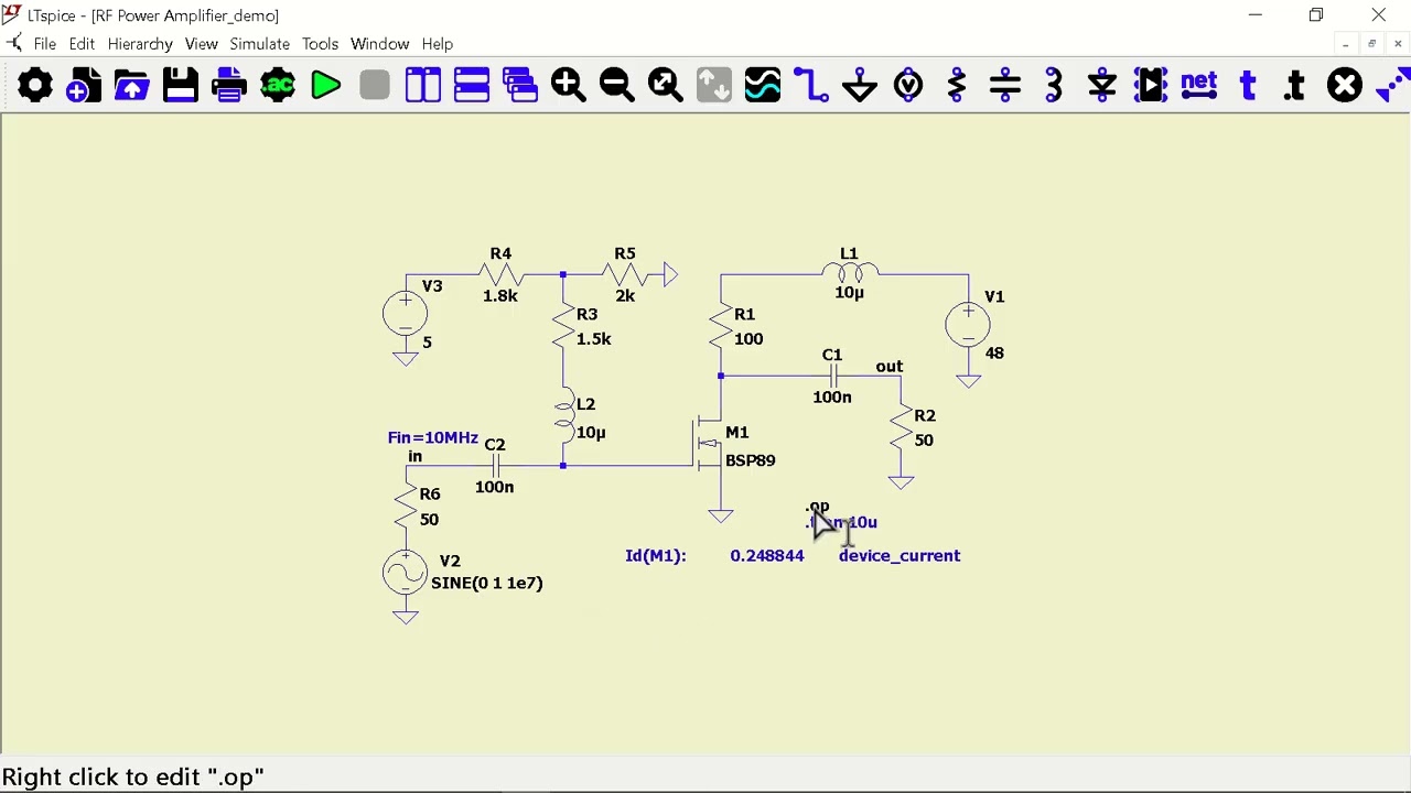 RF Power Amplifier in LTspice
