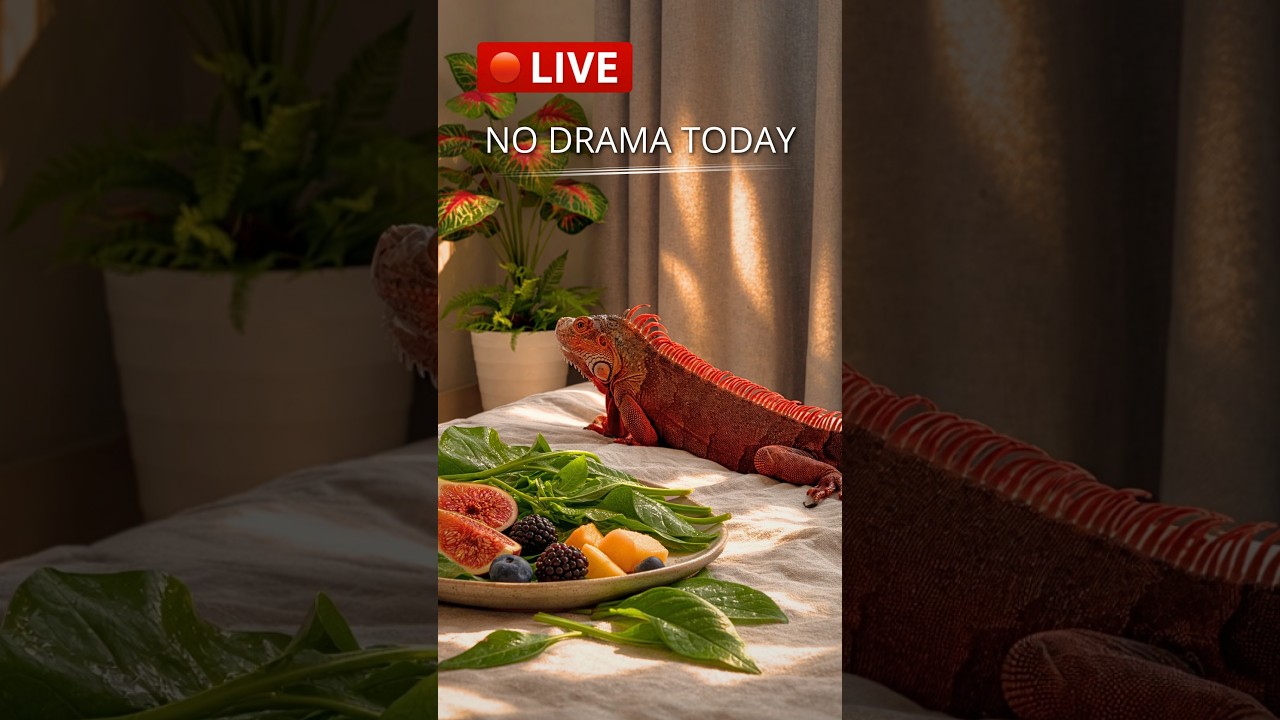 LIVE: Calm Monday with a Red Iguana | Quiet daily Routine with Red Iguana #pet #lizard #animals