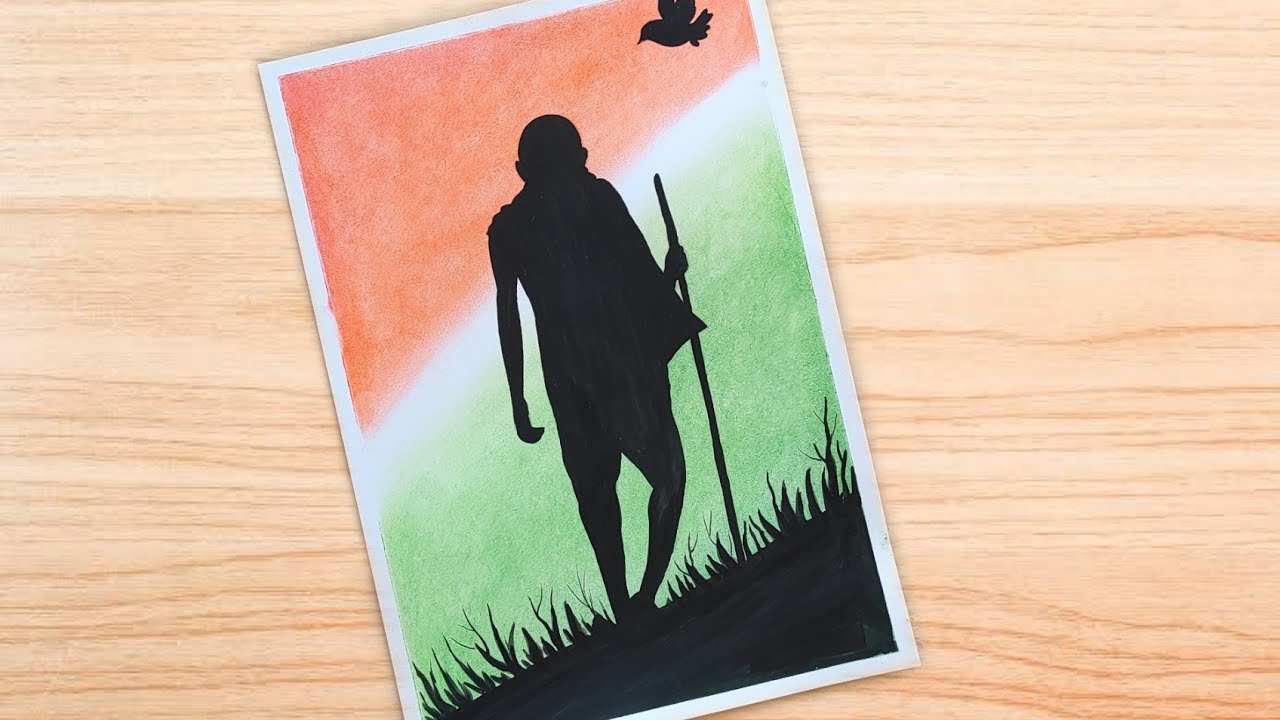 Gandhi Jayanti Drawing l Soft Pastel Drawing l 2nd October Drawing