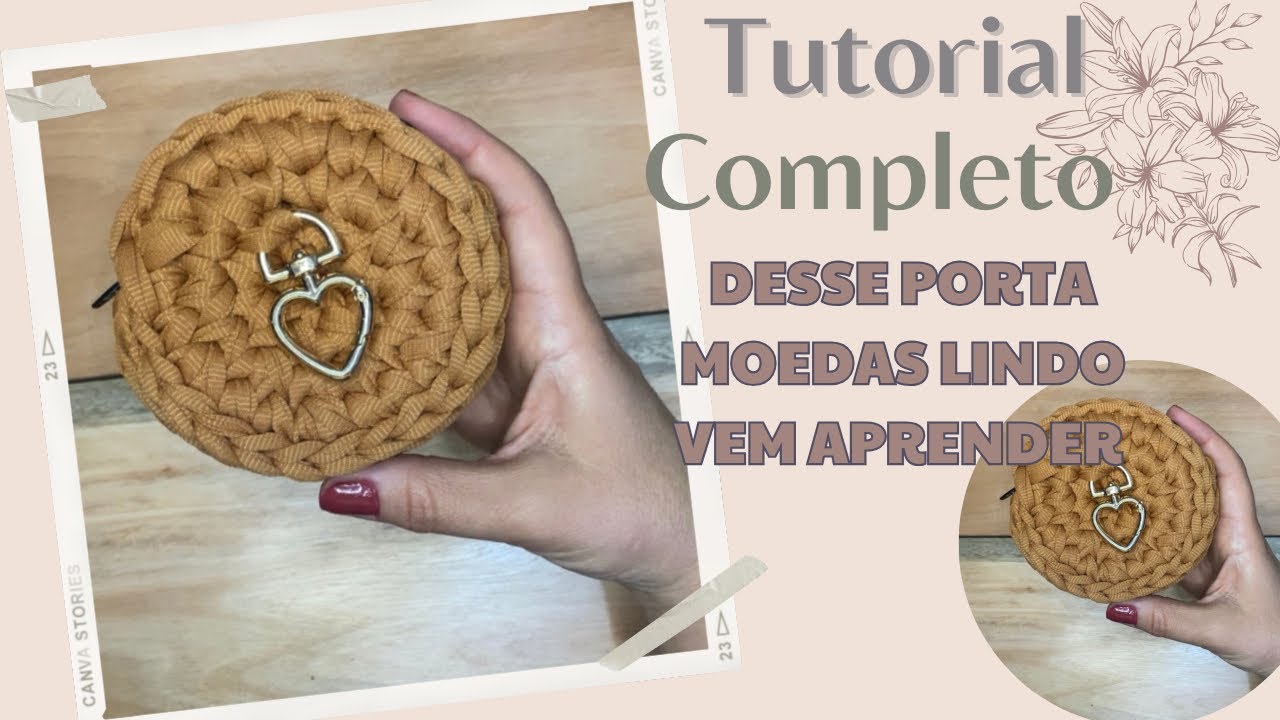 Tutorial completo bolsinha de moeda no fio de malha