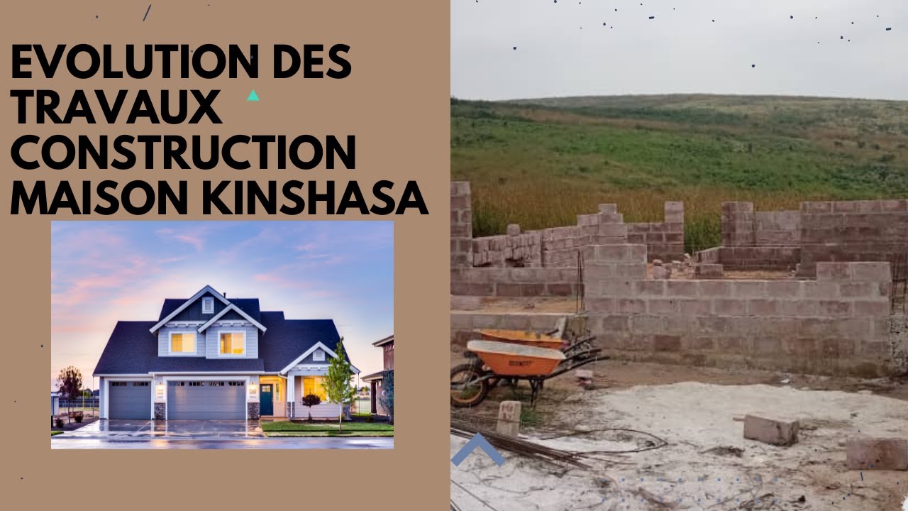 Evolution des travaux maison F5 à la commune de la Nsele Congo Kinshasa. Elévation des murs